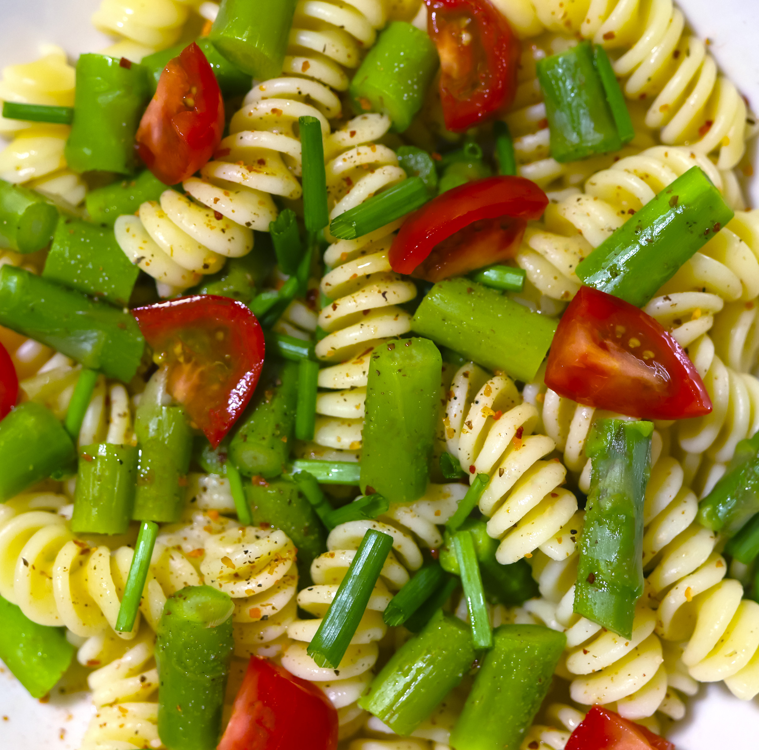 Image result for Asparagus Tomato Chives Spring Pasta - Mighty Delicious With Herbs And ...